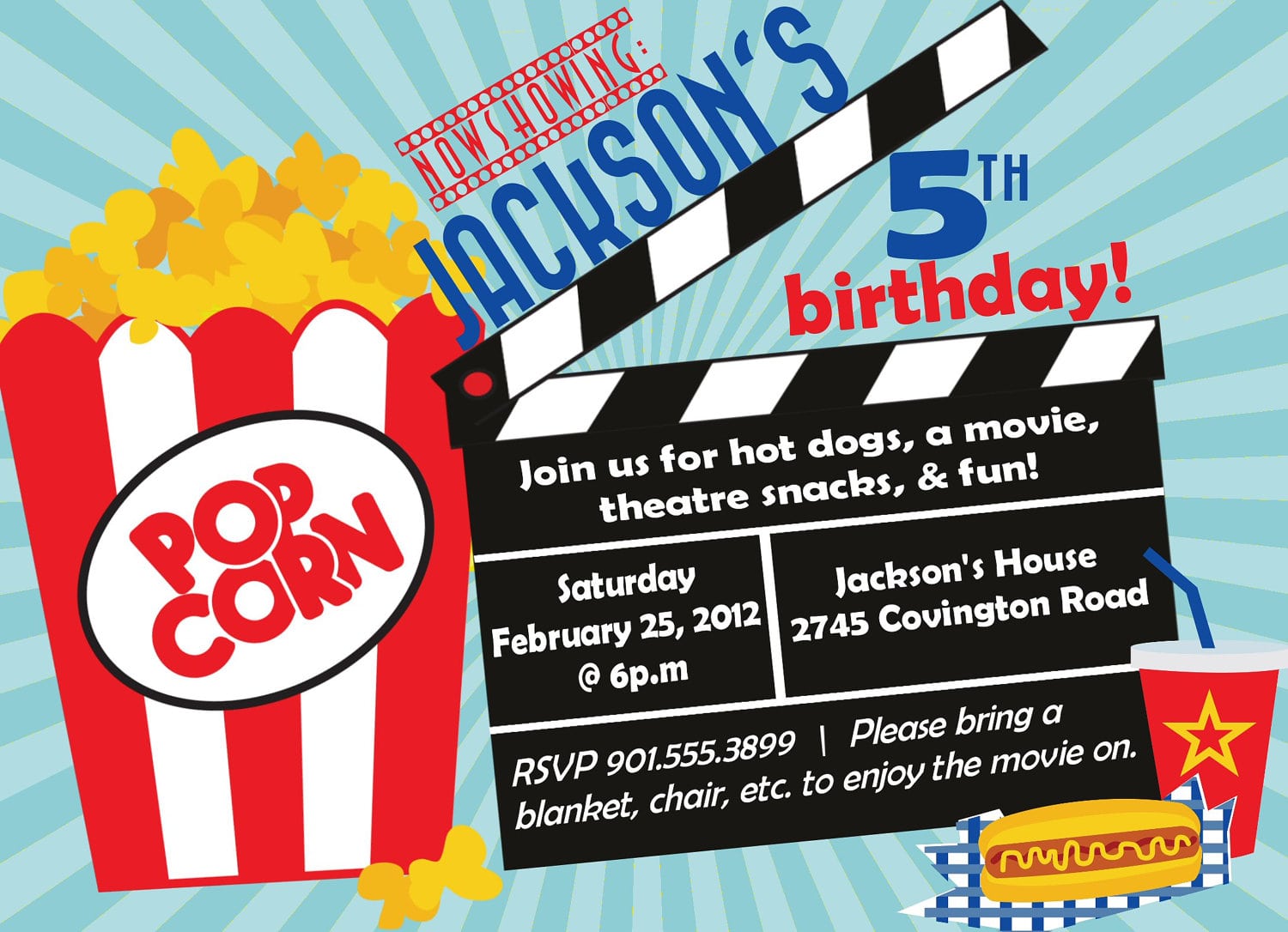 Movie Birthday Party Invitations â Gangcraft Net